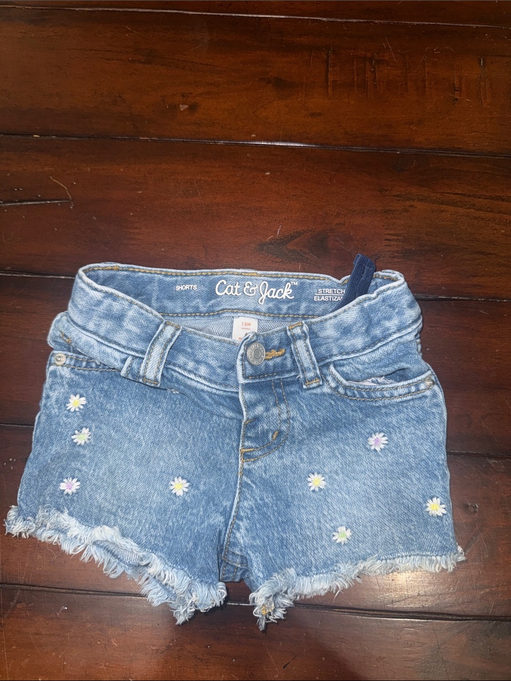 Cat & Jack Light Blue Daisy Denim Shorts